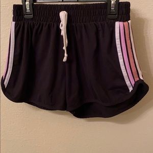 Black with Pink Stripe Shorts